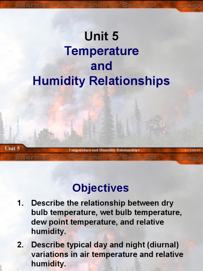 Temperature and Humidity Relationships Unit 5 PDF Humidity