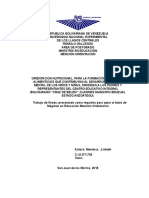 ORIENTACION NUTRICIONAL, PARA LA FORMACIÓN DE HÁBITOS ALIMENTICIOS QUE CONTRIBUYAN AL DESARROLLO FÍSICO Y MENTAL DE LOS NIÑOS Y NIÑAS, DIRIGÍDAS A LOS PADRES Y REPRESENTANTES DEL CENTRO EDUCATIVO INTEGRAL BOLIVARIANO “CRUZ DE BELEN”, CLARINES MUNICIPIO BRUZUAL  ESTADO ANZOATEGUI.