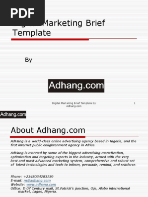 Digital Marketing Brief Template