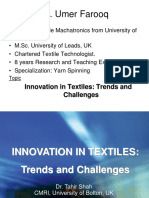 Dr. Umer Farooq: Innovation in Textiles: Trends and Challenges