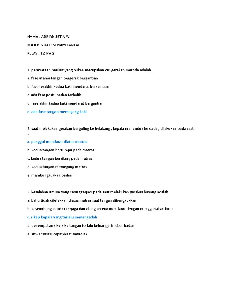 Shinta Rizki Wulandari Senam Lantai