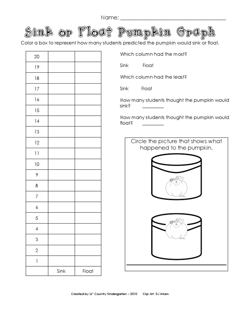 Pumpkin Sink or Float Graph Worksheet | PDF | Art