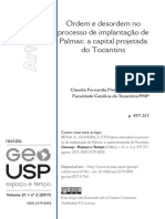BESSA, K. (2017) - Ordem e Desordem No Processo de Implantação de Palmas