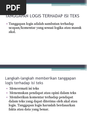 Tanggapan Logis Terhadap Isi Teks Pptx