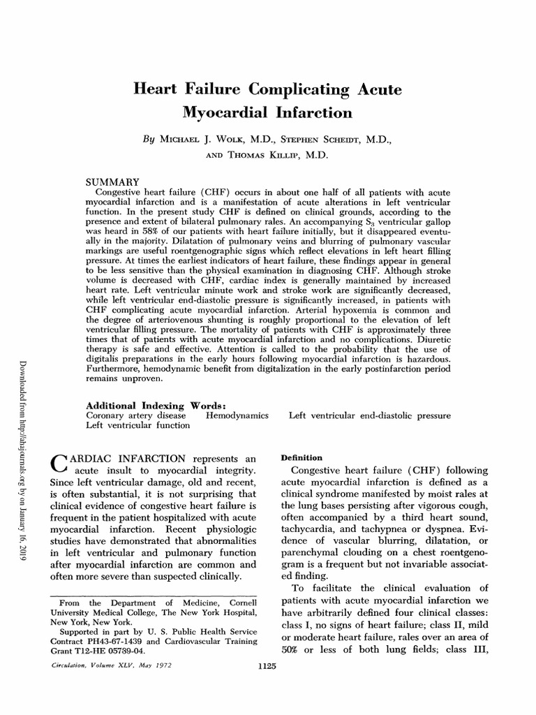Heart Failure Complicating: Acute Myocardial | PDF | Heart Failure ...