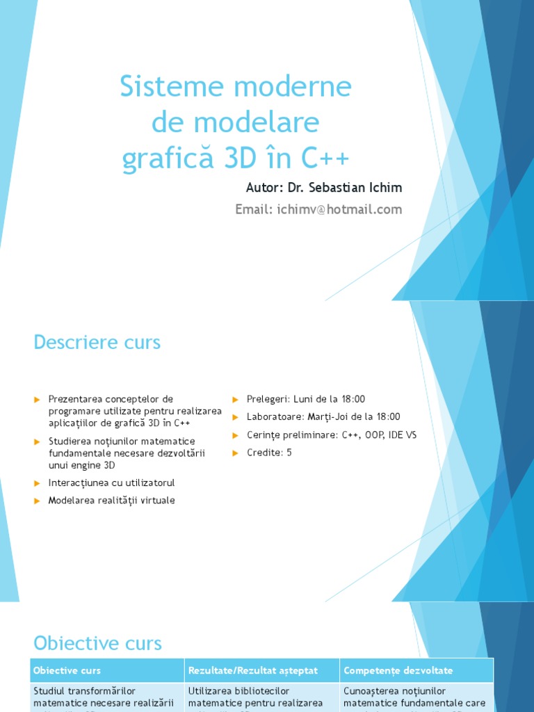 Sisteme Moderne de Modelare Grafică 3D - Prezentare | PDF