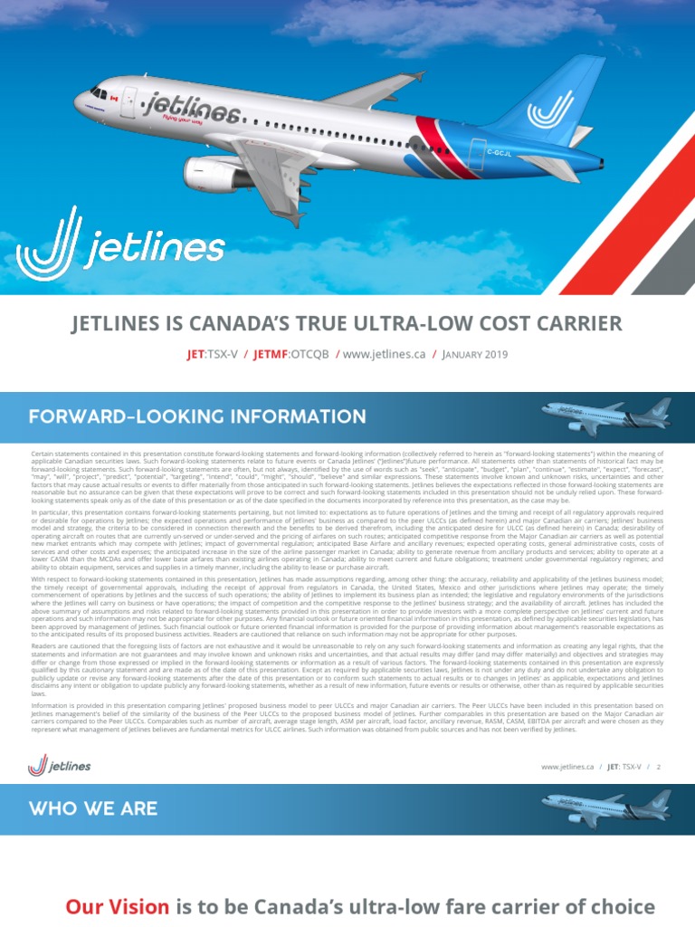 Canada Jetlines: Ultra-Low Cost Vision | PDF | Low Cost Carrier | Airlines