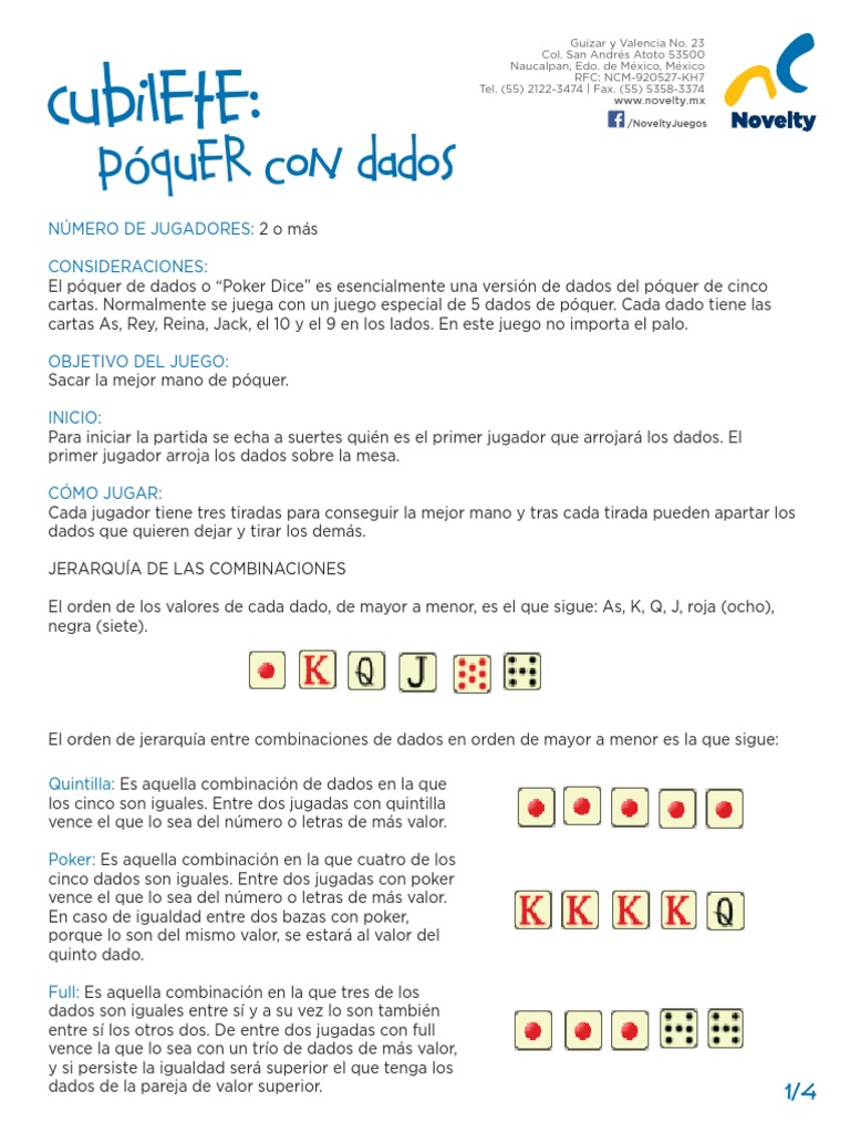 Reglas Del Poker De Dados