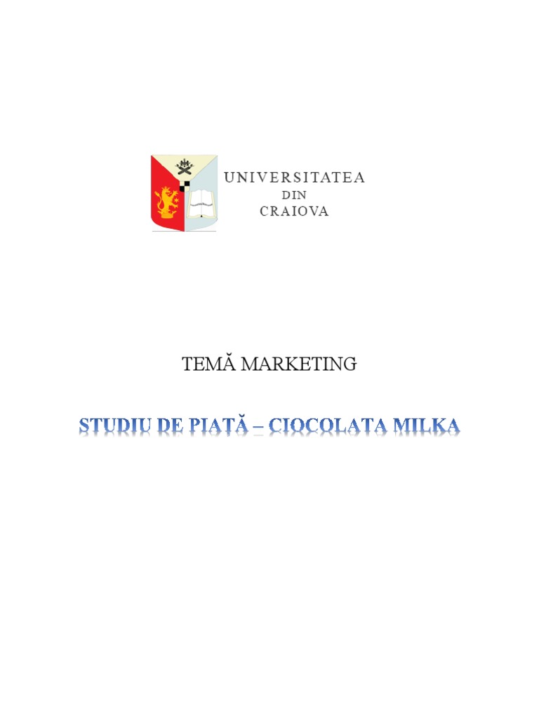 Studiu de Piata Ciocolata Milka PDF