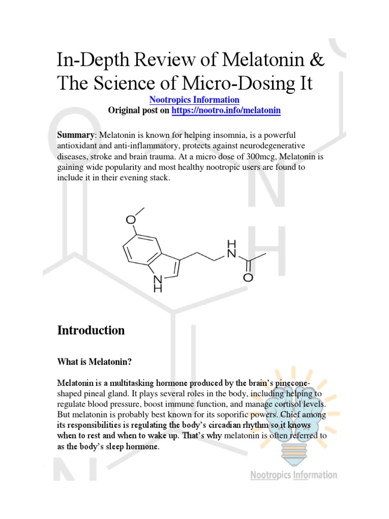 Microdosing Melatonin for Sleep & Anxiety | PDF | Circadian Rhythm | Sleep