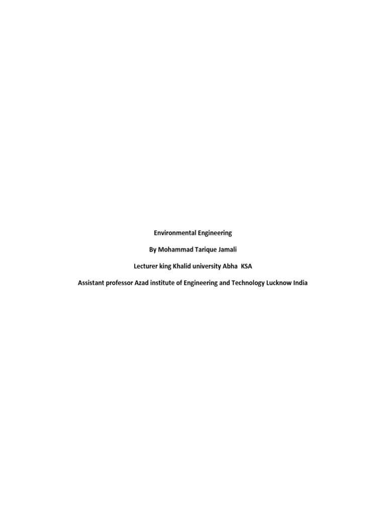 Environmental Engineering Overview and Pollution Control | PDF | Sewage ...