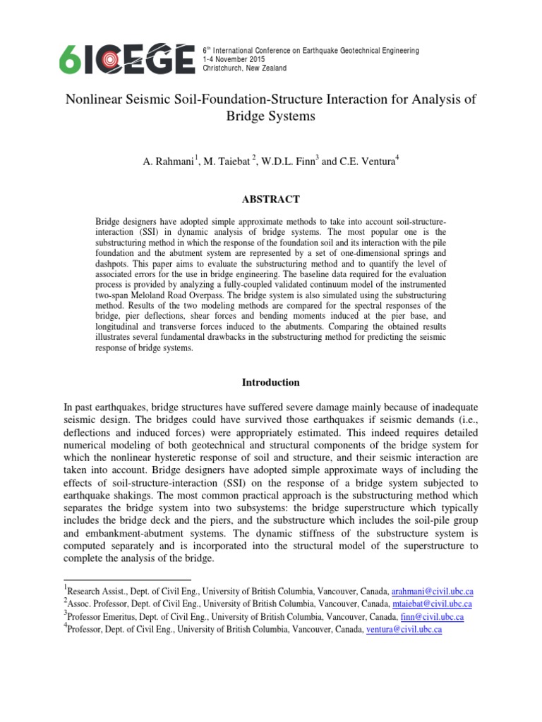 Nonlinear Seismic Soil-Foundation-Structure Interaction For Analysis of ...