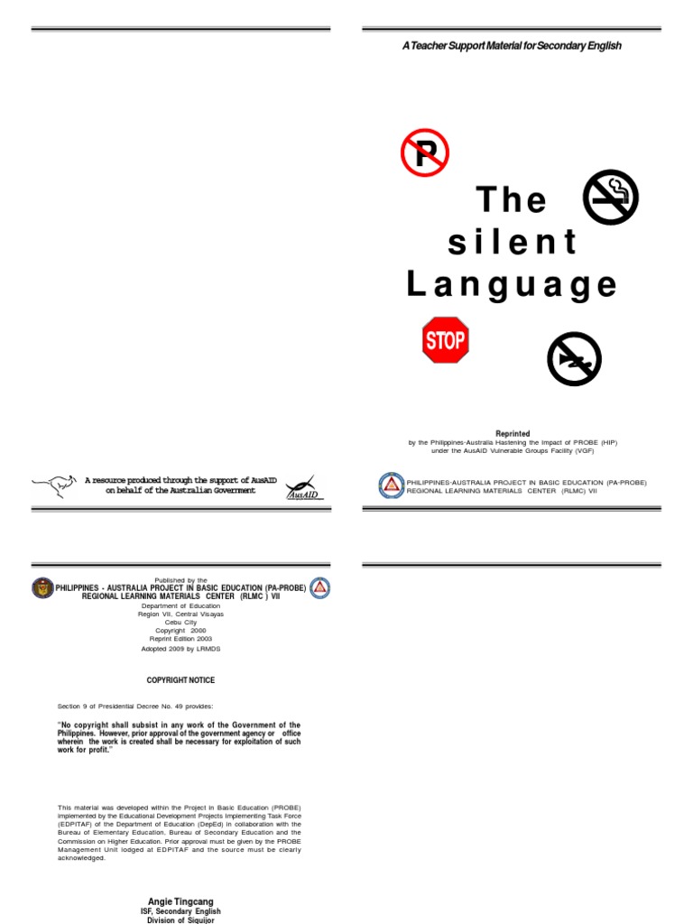 The Silent Language... Adopted v0.1 PDF | PDF | Nonverbal Communication ...