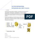 Electro Refinacion, Electrodeposicion Del Oro y Plata