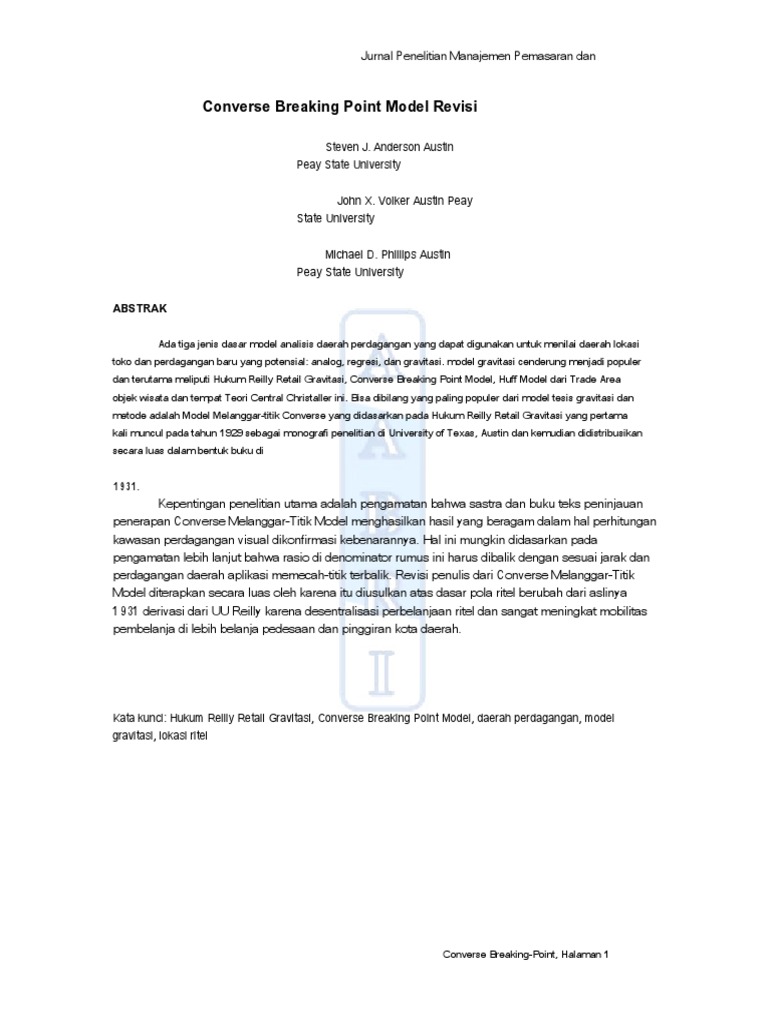 Revisi Model Breaking Point Converse | PDF