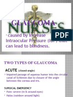 Glaucoma: Caused by Increase Intraocular Pressure (IOP) That Can Lead To Blindness
