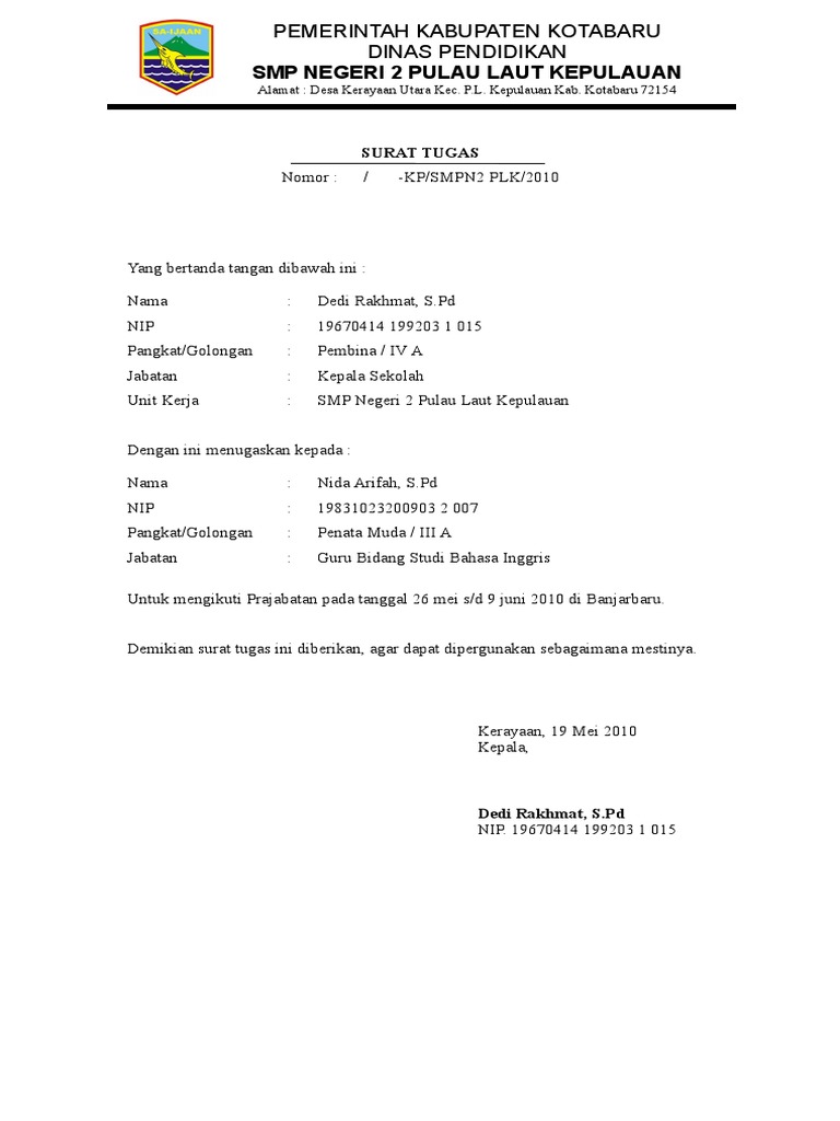 138101208 Contoh Surat Tugasdoc