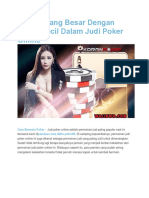 Tips Menang Besar Dengan Modal Kecil Dalam Judi Poker Online