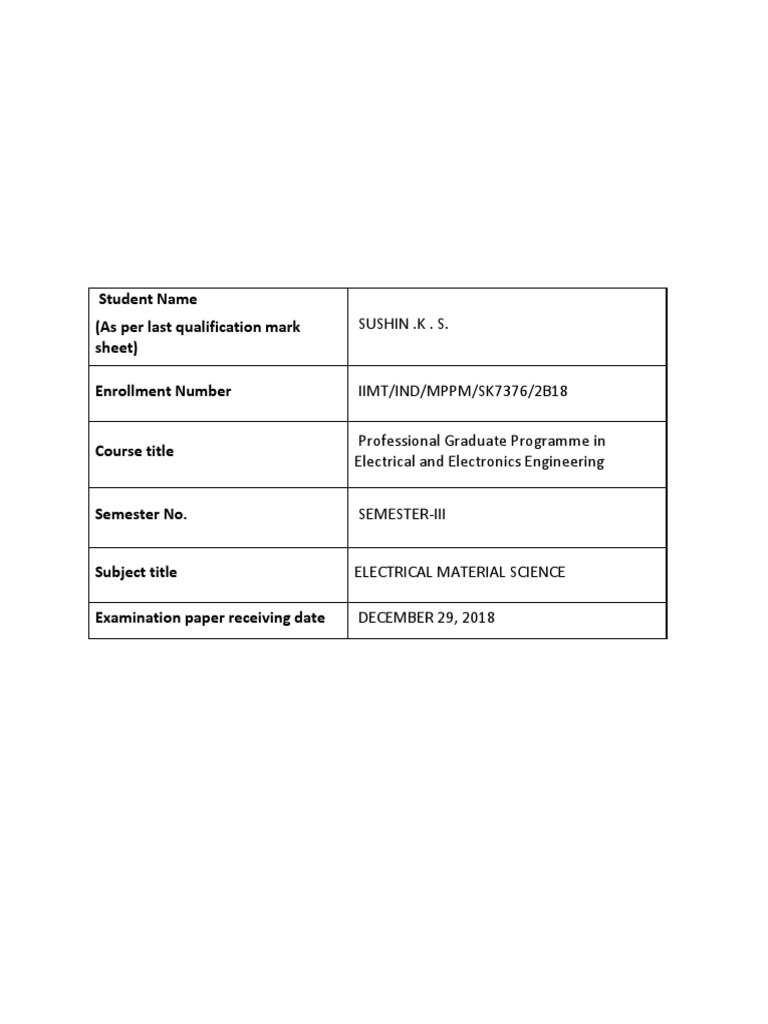 Electrical Material Science PDF Dielectric Permittivity