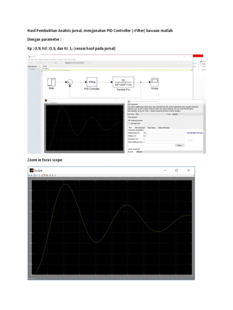 Hasil Percobaan Matlab SIstem Kendali Simulink | PDF