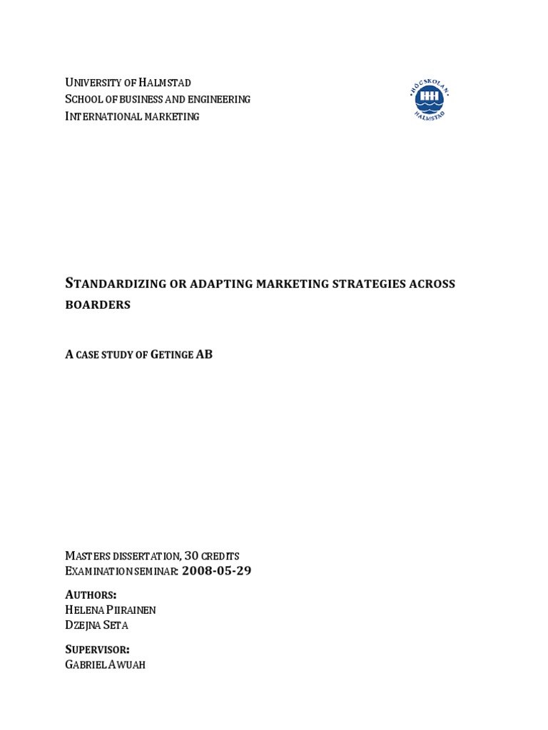 When is standardized international advertising necessary/appropriate picture