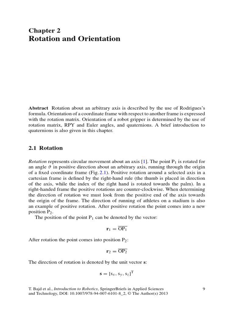 Rotation and Orientation | PDF | Determinant | Cartesian Coordinate System