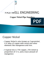 Copper Nickel Pipe Suppliers in India - Fastwell Engineering