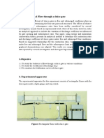 Experiment No 1 Flow Through A Sluice Gate PDF