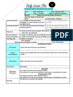 Daily Lesson Plan: Teacher'S Name: MR Bruce Carl Jaminih