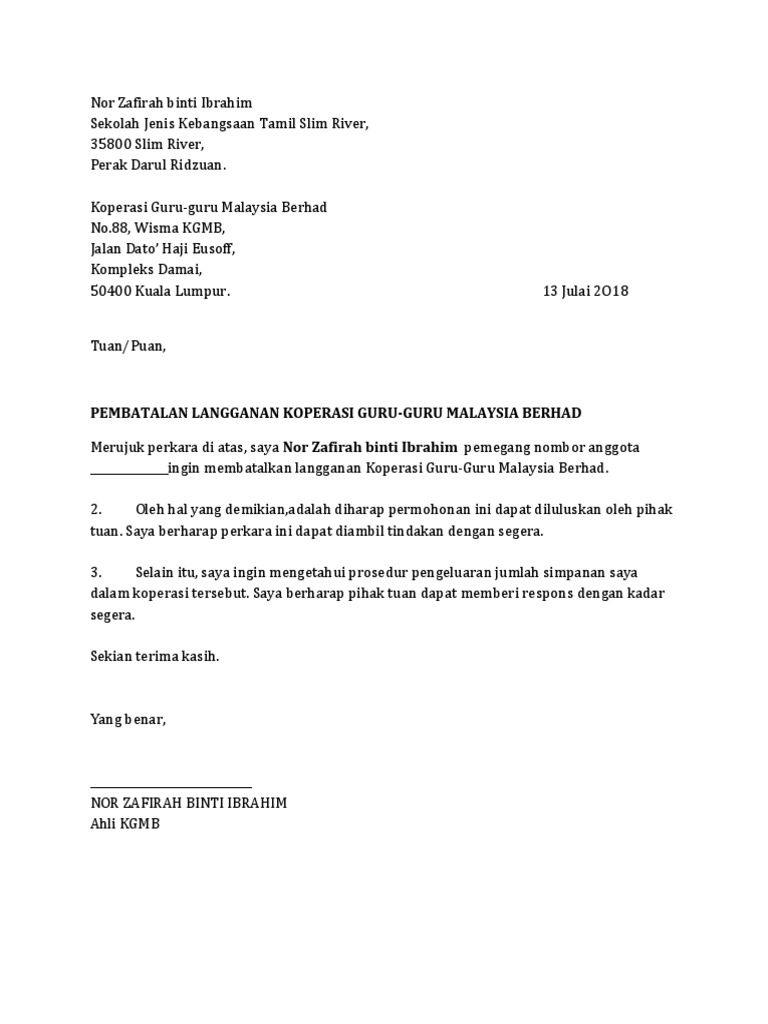 Surat Pembatalan Kg