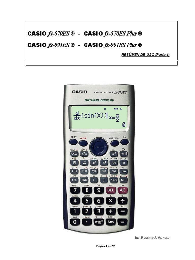 pesadilla transmitir Residuos Manual Calculadora Casio Fx-570 | PDF | Integral | Calculadora