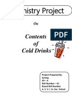 Chemistry Project: of Cold Drinks