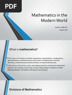 Mathematics in the Modern World