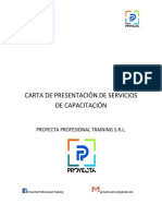 Carta de Presentación de Servicios de Capacitación: Proyecta Profesional Training S.R.L