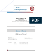 CHE 475 Biochemical Engineering II: Course Syllabus