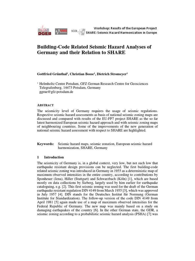 German Seismic Hazard and SHARE Insights | PDF | Moment Magnitude Scale ...