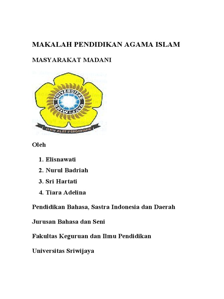 Contoh Makalah Tentang Pendidikan Agama Islam