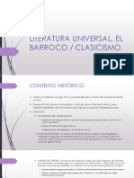 Literatura Universal. Barroco o Clasicismo