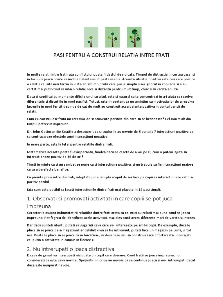 Relatia Intre Frati PDF | PDF