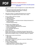 California Drivers Handbook Worksheet 1