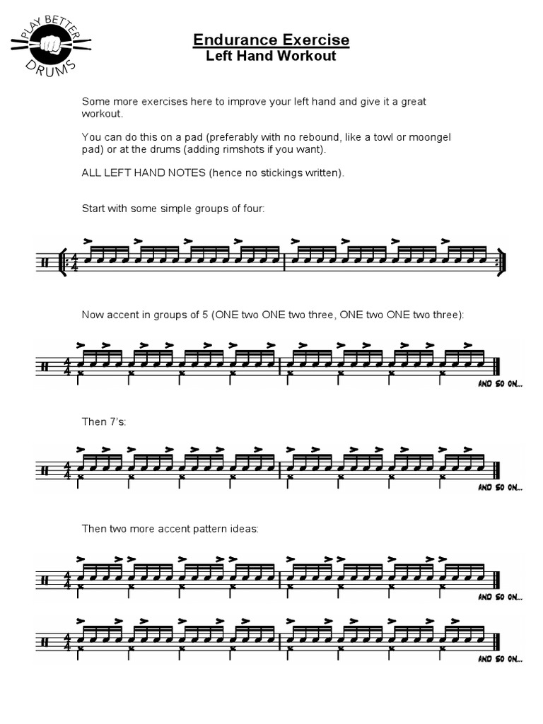 Endurance Exercise Left Hand Workout Pdf Metabolic Disorders