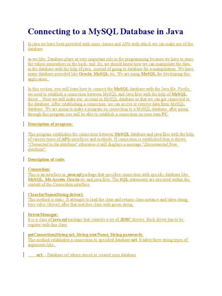 Creating A Database Table in Java | PDF | Databases | Application ...