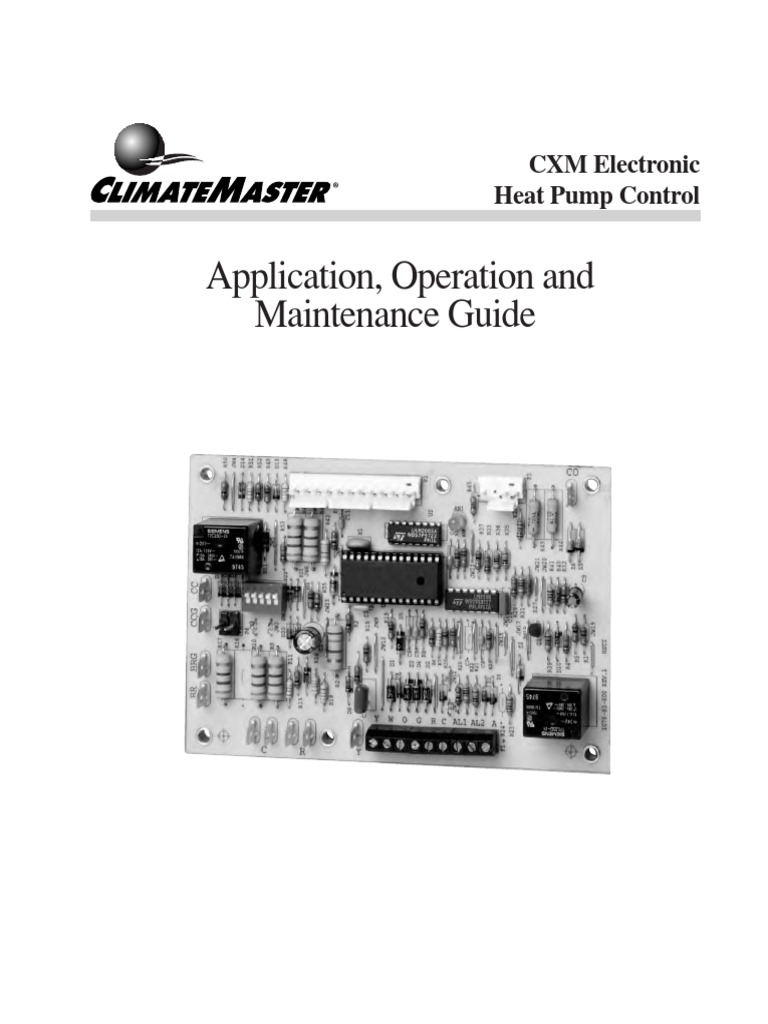Manual de Mantenimiento CXM ClimateMaster PDF Thermostat Relay