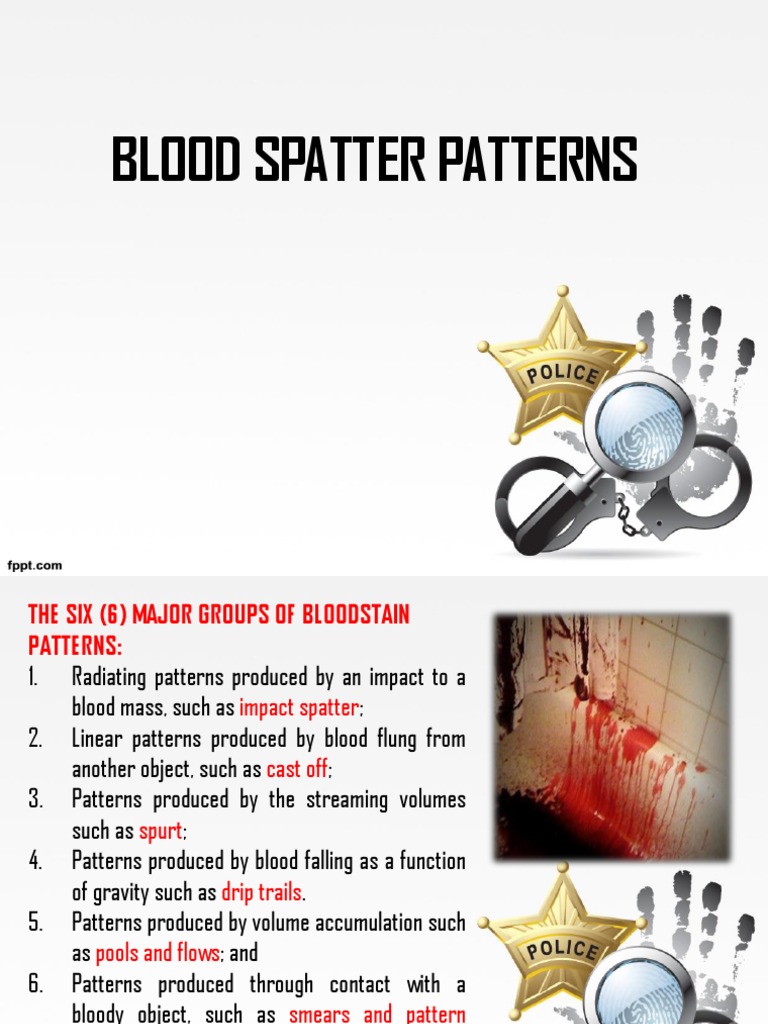 Blood Spatter Pattern Analysis Guide | PDF | Motion (Physics ...