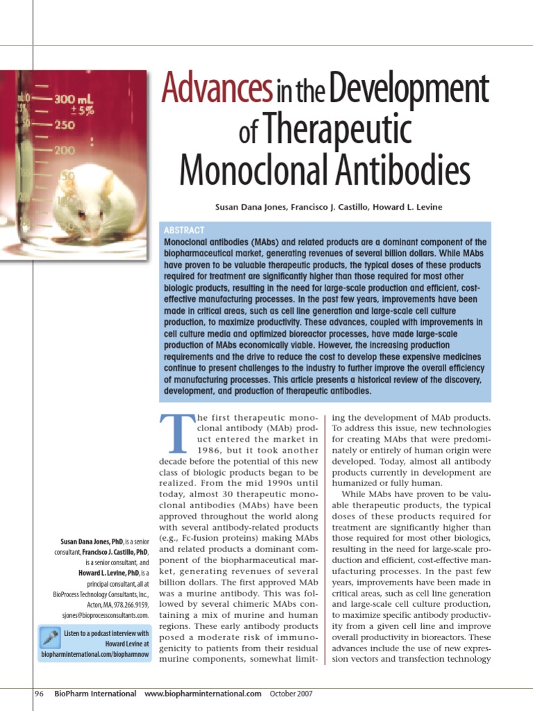 Advances: Development Therapeutic Monoclonal Antibodies | PDF ...
