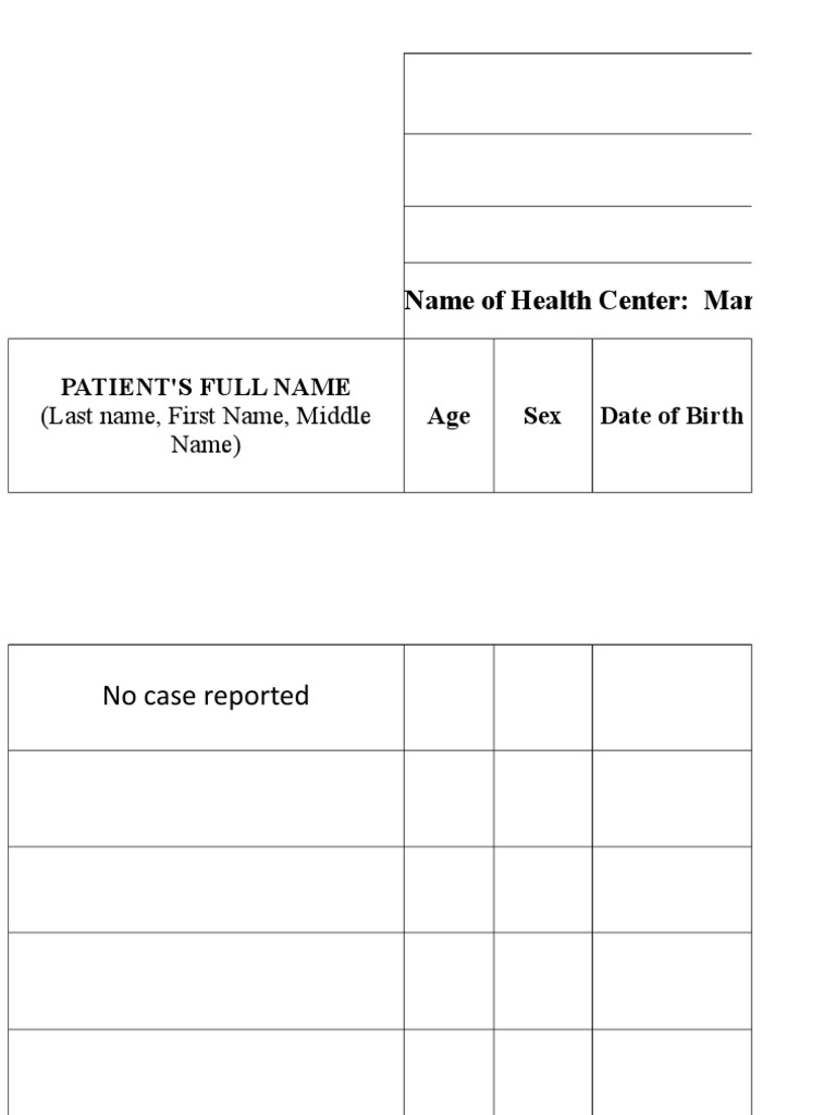 Dengue Surveillance Reporting Form | PDF