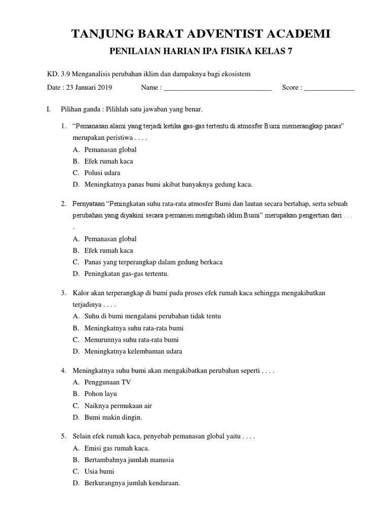 Ph Kd 3 9 Pemanasan Global