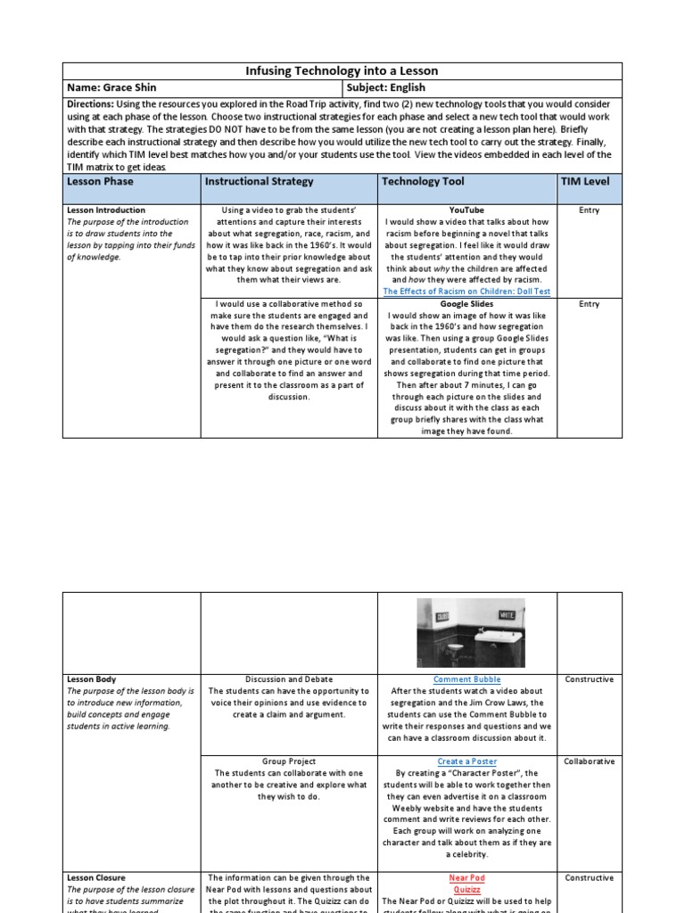 Technology Integration in English Lessons | PDF | Educational ...