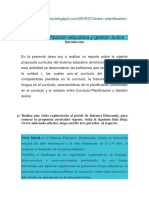 Tarea I: Planificación Educativa y Gestión Áulica