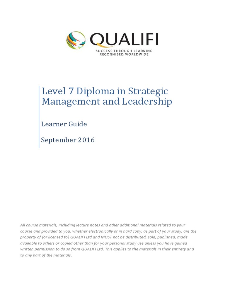 QUALIFI Level 7 Diploma Overview | PDF | Strategic Management ...